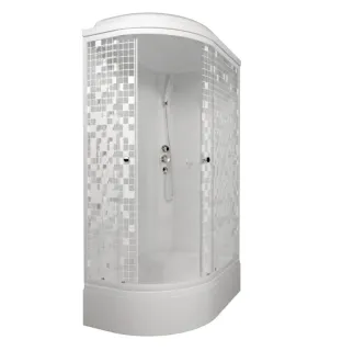 Душевая кабина Triton Коралл Щ0000061820 правая 120x80 см профиль белый стекло мозаика
