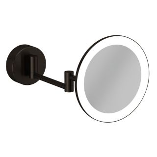 Зеркало косметическое Kludi Vela R 58995N2W с 3-х кратным увеличением и LED-подсветкой сталь оружейная брашированная