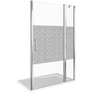 Душевая дверь Good Door Fantasy WTW-130-F-CH стекло прозрачное с зеркальным рисунком Фэнтази
