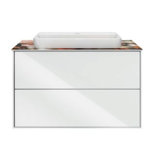 Kerama Marazzi Тумба PLAZA Modern PLB.M.80.2\WHT, подвесная 80 см, 2 выдвижных ящика, цв.белый