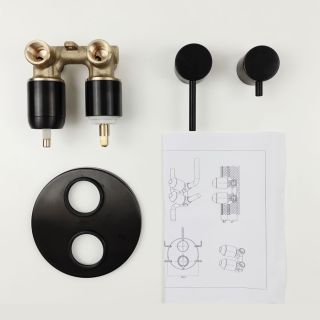 Встраиваемый смеситель для ванны Paini Cox 78PZ6911 с дивертором на два выхода чёрный матовый