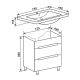 Тумба под раковину Runo напольная 2 ящика (под умывальник Omega 75) Парма 75 (00000001141)