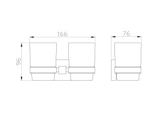 Два стакана для зубных щеток с держателем Wonzon & Woghand Polo WW-8928-BN брашированный никель