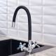 Смеситель для кухни BOOU BA5318-1F-E352A-B702 хром/чёрный