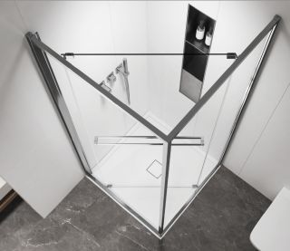 Душевой уголок Vincea Tesi VSRW-7TS9090CL, 900*900, хром, стекло прозрачное