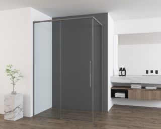 Душевой уголок Vincea Ultima VSR-7UL9010CLGM, 1000*900, вороненая сталь, стекло прозрачное