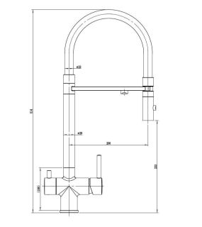 Смеситель для кухни DQ DA1462501Chrome хром