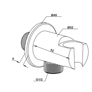 Шланговое подсоединение Swedbe Platta 5505 с держателем хром