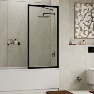 Шторка на ванну Wasserkraft Abens 20W01-80MB 80см чёрный матовый