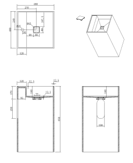 Раковина напольная Armadi Art Cube Corian 802-NM 48 см Nero Marquina