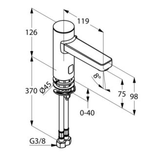 Электронный смеситель для раковины Kludi Zenta Sl E 3810005WR хром