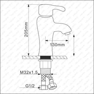 Смеситель для раковины Melana MLN-F-002CBK чёрный
