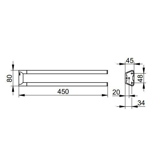 Полотенцедержатель Keuco Collection Reva 12818370000 черный матовый
