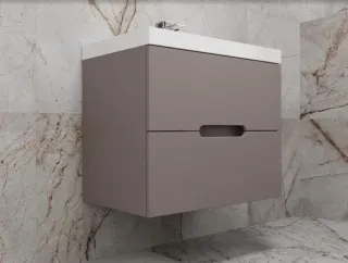 Подвесная тумба под раковину Style Line Матис ЛС-00002297 70 см тауп тёмный