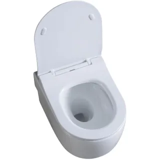 Унитаз подвесной ArtMax Verona AM012CHRT/SC безободковый с вихревым смывом и сиденьем микролифт белый