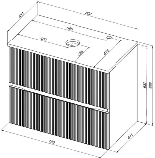 Столешница Aquanet Джейн 313313 80 см маренго