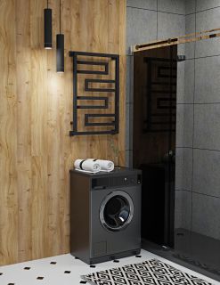 Полотенцесушитель электрический Indigo Flavio Slim DGL100-60BRRt 80x50 чёрный муар