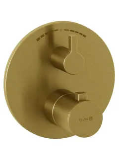 Смеситель для душа Kludi Nova Fonte Puristic 20810N015 с термостатом брашированное золото