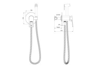 Гигиенический душ со смесителем Wonzon & Woghand Frame WW-88829010-BGM тёмный графит