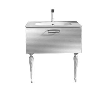 Тумба под раковину Armadi Art Vallessi Avangarde Linea 100см белый/золото 842-100-WG