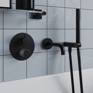 Встраиваемый смеситель для ванны Paini Cox Grip 7GPZ6911 чёрный матовый