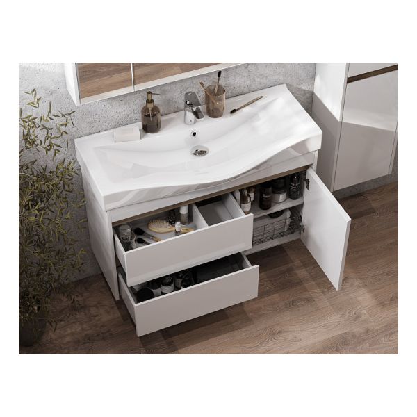 Тумба под раковину Акватон Нортон 100см белый 1A249001NT010