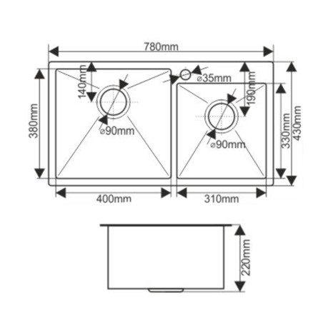 Мойка S7843HB Melana ProfLine 3,0/220 графит