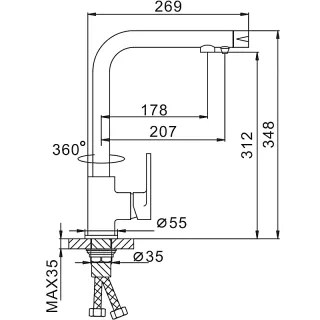 Смеситель для кухни Frap F4372-5 хром