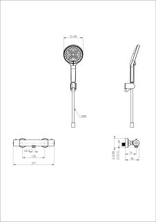 Смеситель для душа Wonzon & Woghand INN 3 WW-B2065-A-MB с термостатом чёрный матовый