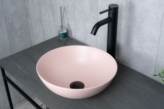 Раковина Gid 9081pkm 53403 накладная розовая матовая 36x36x14