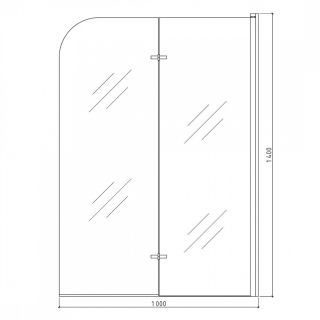 Шторка на ванну 100х140 см Maretti Valentina VA41R100140097-015, профиль хром