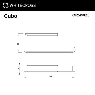 Полотенцедержатель WHITECROSS Cubo CU2456GM оружейная сталь
