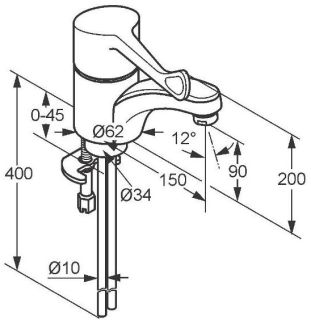 Смеситель для раковины Kludi Medi Care хром 341120524