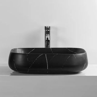 Раковина Cerutti SPA CR0086 MMB1 56см матовый чёрный мрамор