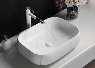 Раковина Cerutti SPA CR0086 MMW1 56см матовый белый мрамор