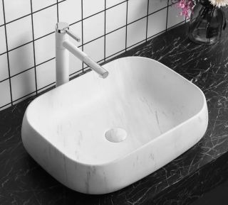 Раковина Cerutti SPA CR0086 MMW1 56см матовый белый мрамор