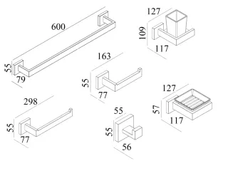 Набор аксессуаров Boch Mann BM9640 нержавеющая сталь