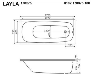 Гидромассажная ванна Whitecross Layla 0102.170075.100.SOFT.GL 170x75см Soft золото