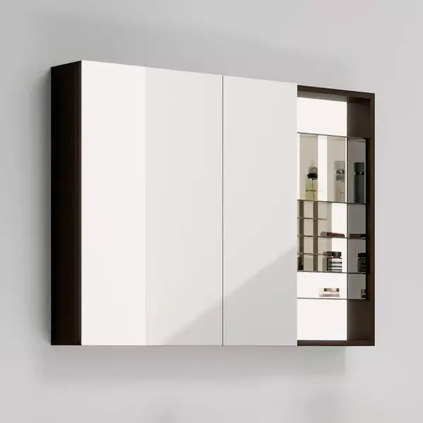 Зеркальный шкаф Black&White 929.MС1000  тёмное дерево 95 см