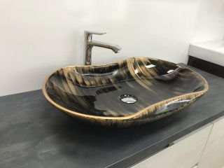 Раковина  CeramaLux 7097 коричневая 66 см