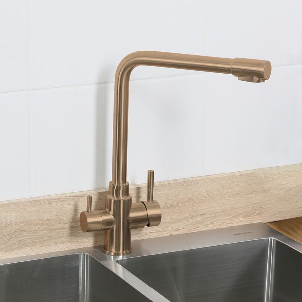 Смеситель для кухни Melana MELANA-F9505HC с переключателем на фильтр бронза