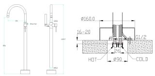 Смеситель для ванны Boheme Uno 469-WCR белый/хром
