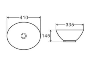 Раковина накладная DQ Matrix DT1390716 41см белый