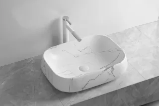 Раковина Milleau Miel MU0086-MWM белый мрамор