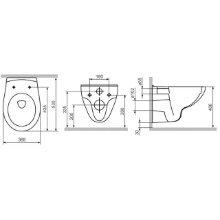 Унитаз подвесной Damixa Elder DX17C1700SC безободковый с сиденьем микролифт белый