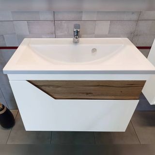 Тумба под раковину Бриклаер Брайтон 4627125415821 80 см белый/дуб