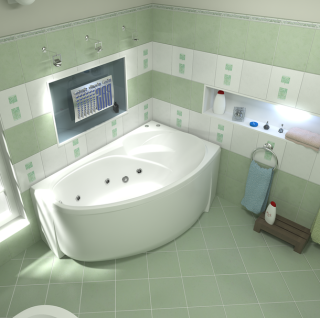 Акриловая ванна Bas Фэнтази 150x88 см правая без гидромассажа