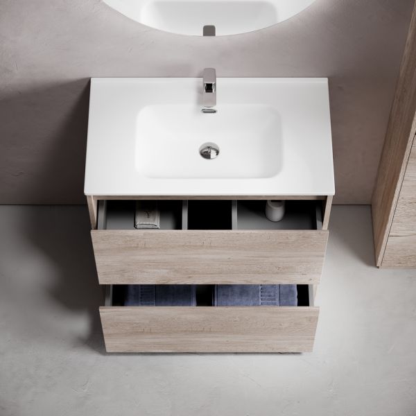 Тумба напольная под раковину Sancos Libra Floor LB80FEG 80 см дуб галифакс натуральный