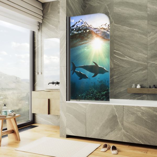 Шторка на ванну MaybahGlass ФП004 MGV-930-ФП004-6 80см фотопечать