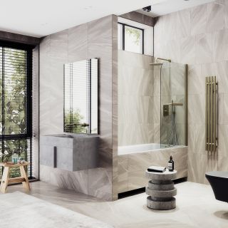 Шторка на ванну MaybahGlass MGV-782-2 70см бронза